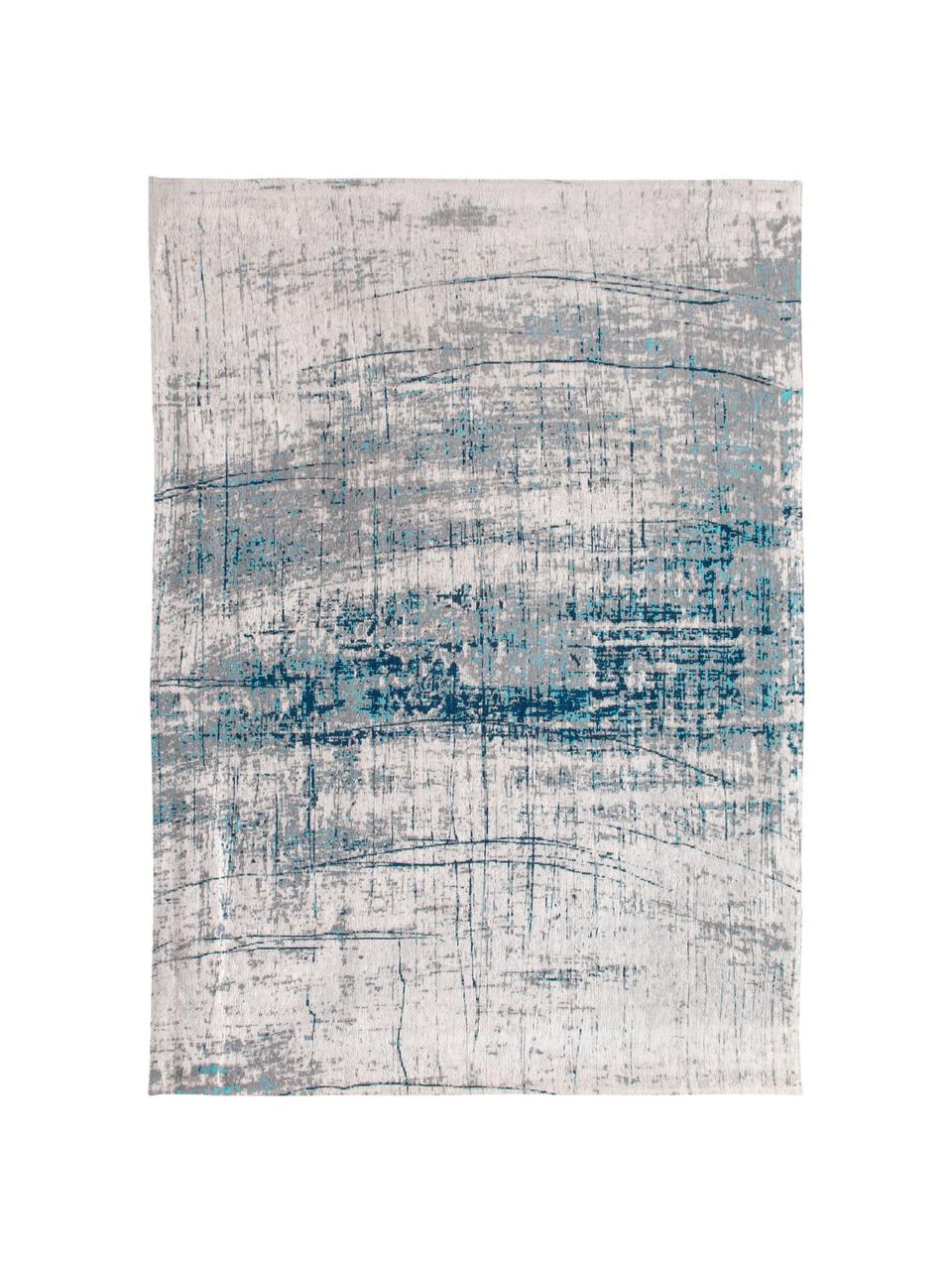 Alfombra de pelo corto diseño Griff, Parte superior: 85% algodón, 15% poliéste, Reverso: mezcla de algodón, recubi, Azul, gris, beige, An 80 x L 150 cm (Tamaño XS)
