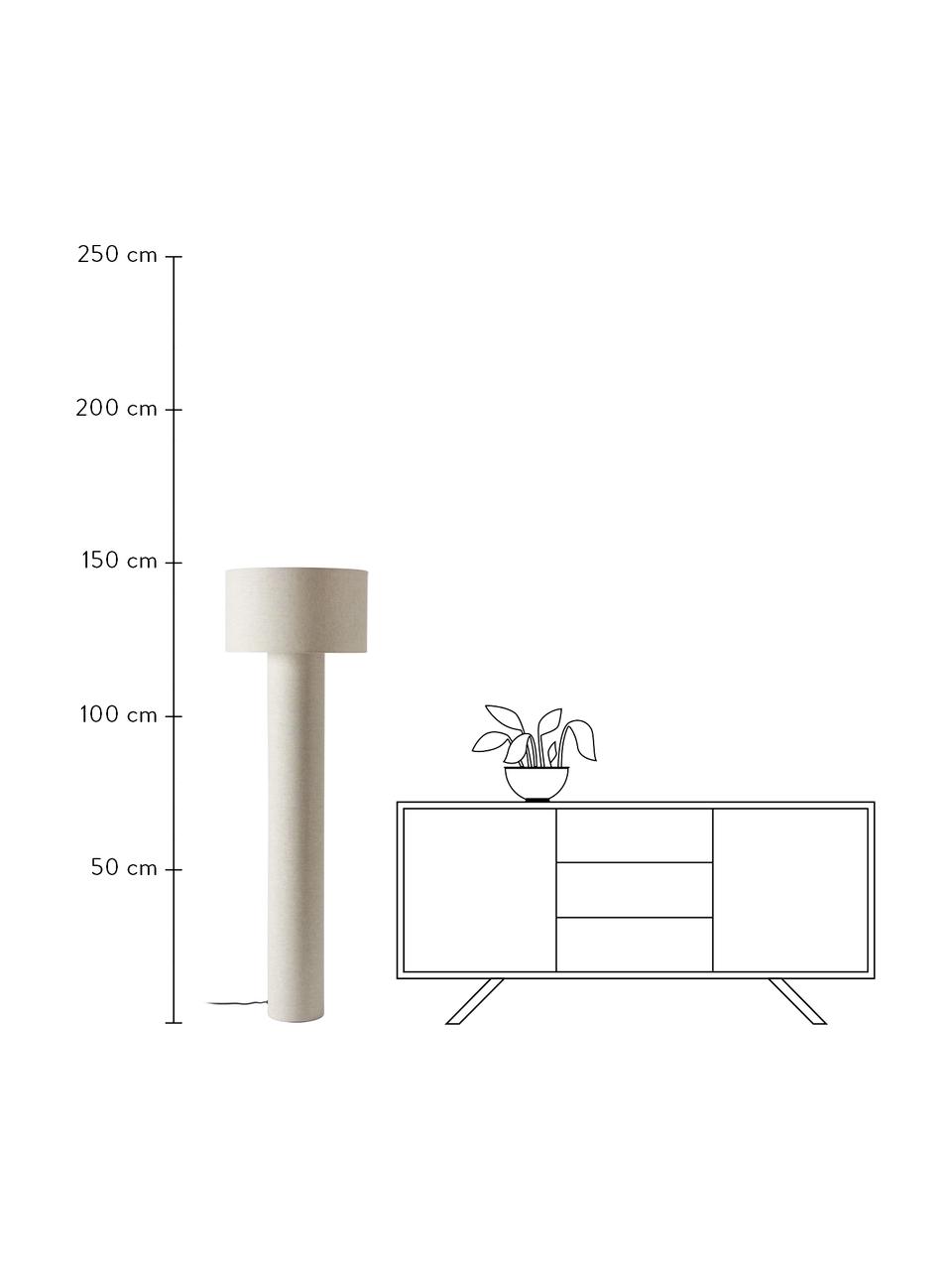 Stojací lampa Ron, Béžová, Ø 47 cm, V 149 cm