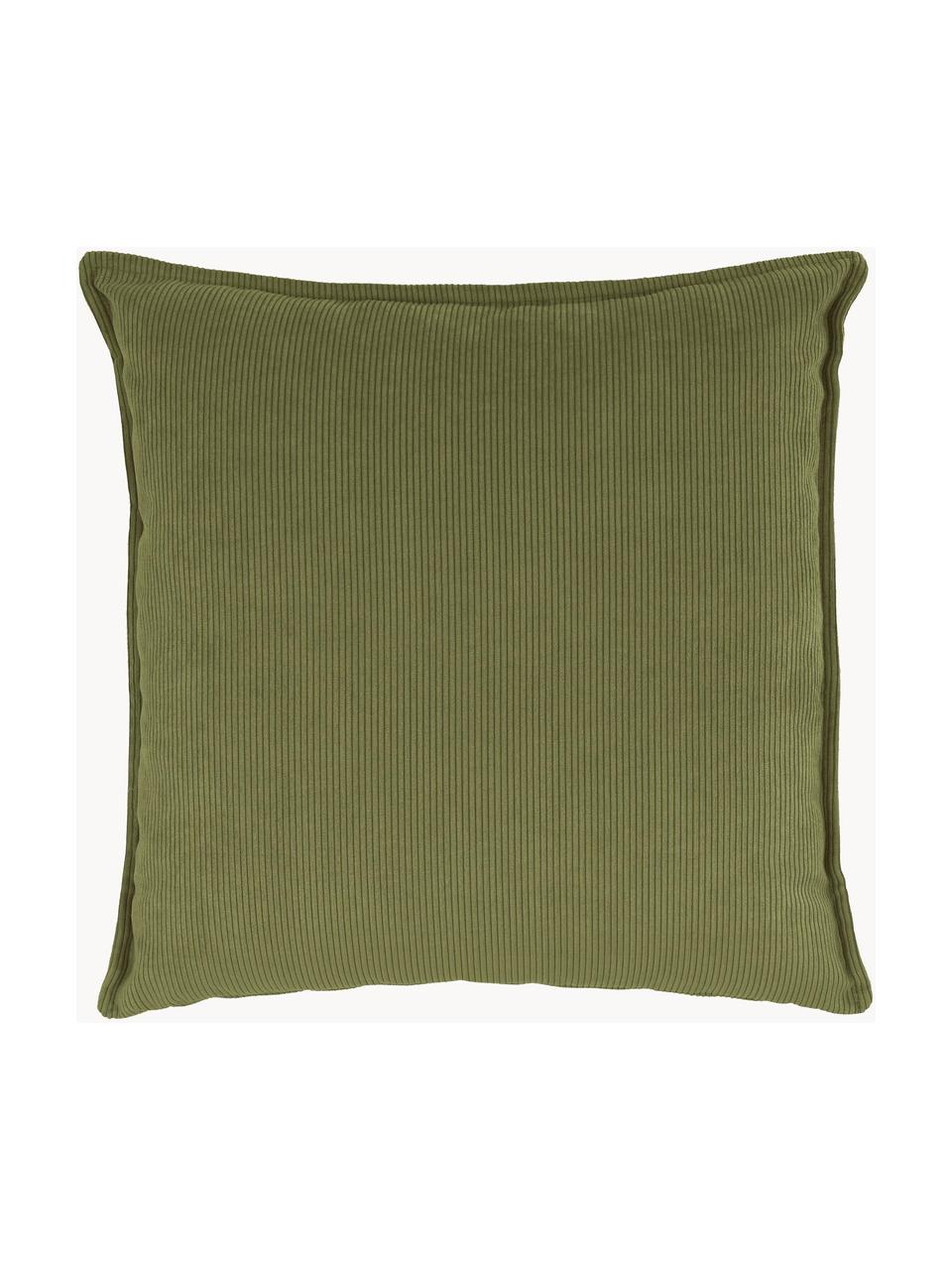 Menčestrový vankúš na pohovku Lennon, Menčestrová tmavozelená, Š 60 x D 60 cm