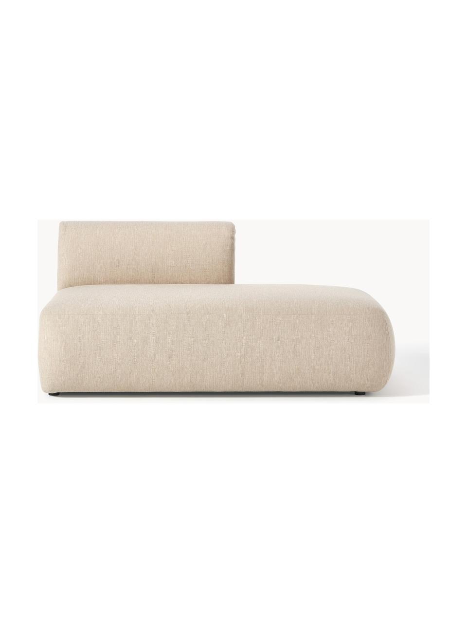 Chaise longue componibile Sofia, Rivestimento: 100% polipropilene Il riv, Struttura: legno di abete, truciolat, Piedini: plastica Il materiale uti, Tessuto beige chiaro, Larg. 159 x Prof. 103 cm, schienale a sinistra