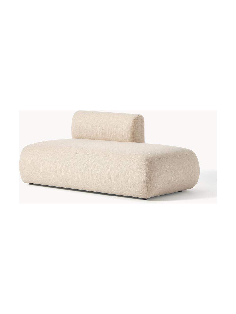 Chaise longue componibile Sofia, Rivestimento: 100% polipropilene Il riv, Struttura: legno di abete, truciolat, Piedini: plastica Il materiale uti, Tessuto beige chiaro, Larg. 159 x Prof. 103 cm, schienale a sinistra