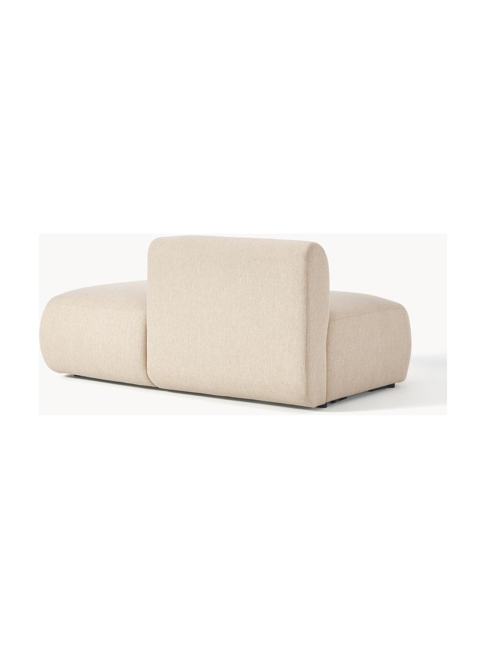 Chaise longue componibile Sofia, Rivestimento: 100% polipropilene Il riv, Struttura: legno di abete, truciolat, Piedini: plastica Il materiale uti, Tessuto beige chiaro, Larg. 159 x Prof. 103 cm, schienale a sinistra