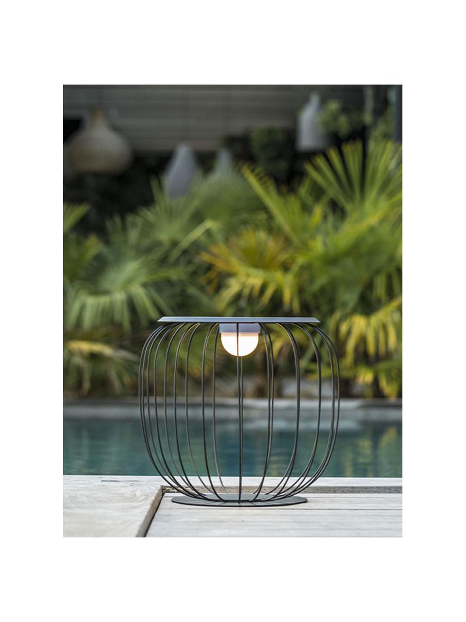 Mobiel dimbare Gartenlampe Sunrise, Lamp: gecoat metaal, Diffuser: polyethyleen, Zwart, wit, Ø 44 x H 41 cm