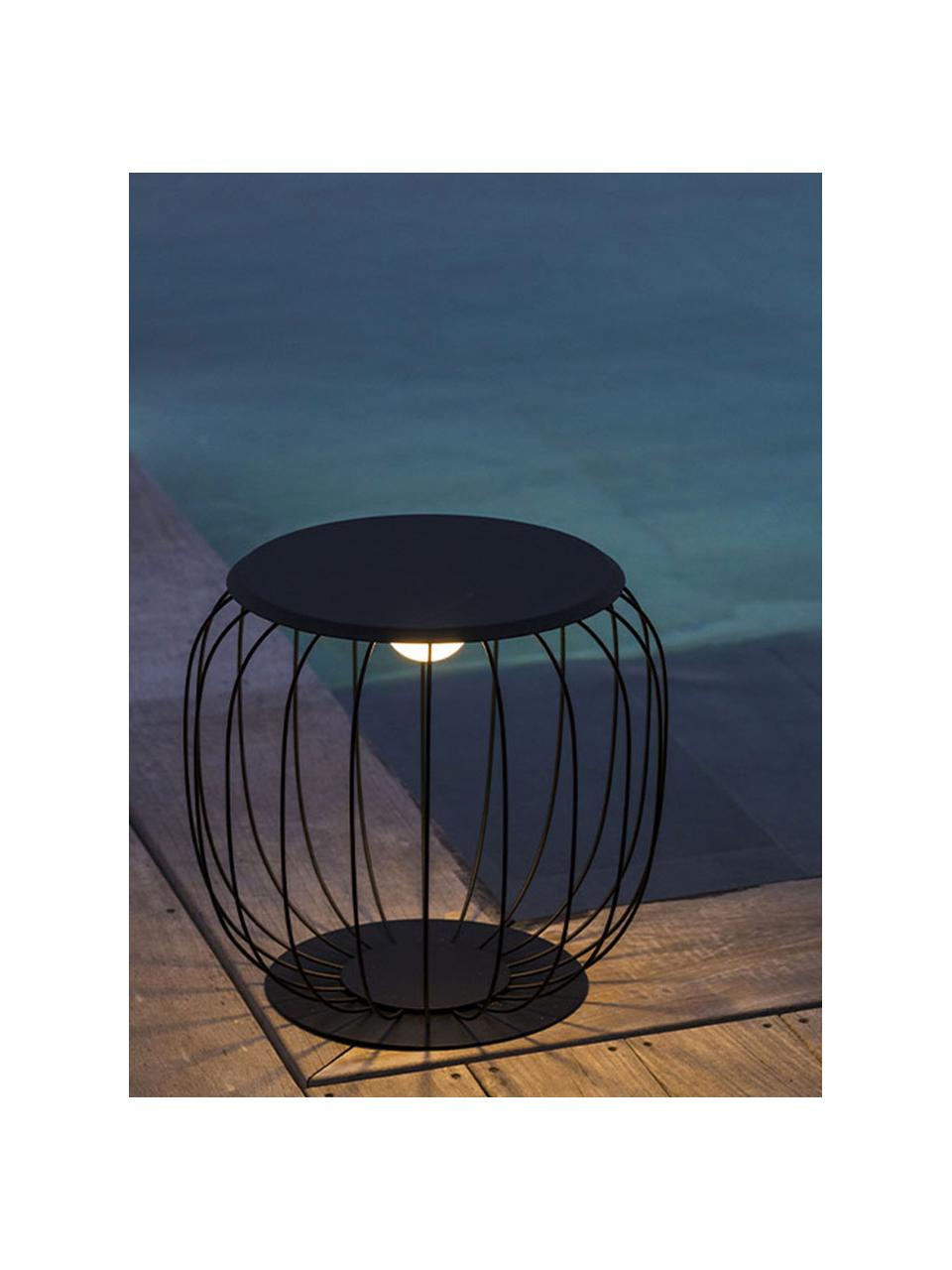 Mobiele dimbare tuinlamp Sunrise, Lamp: gecoat metaal, Diffuser: polyethyleen, Zwart, Ø 44 x H 41 cm