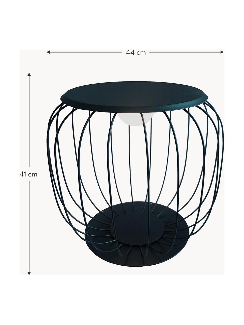 Mobiele dimbare tuinlamp Sunrise, Lamp: gecoat metaal, Diffuser: polyethyleen, Zwart, Ø 44 x H 41 cm