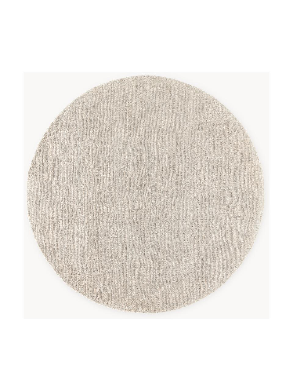 Handgewebter Runder Kurzflor-Teppich Ainsley, 60 % Polyester, GRS-zertifiziert
40 % Wolle, Hellbeige, Ø 120 cm (Grösse S)