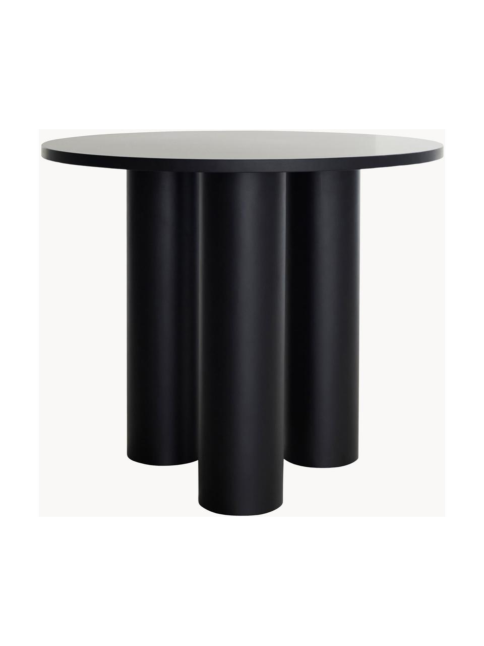 Mesa redonda Colette, Ø 90 cm, Tablero de fibras de densidad media (MDF) chapado en madera de nogal pintado

Este producto está hecho de madera de origen sostenible y con certificación FSC®., Negro, Ø 90 cm