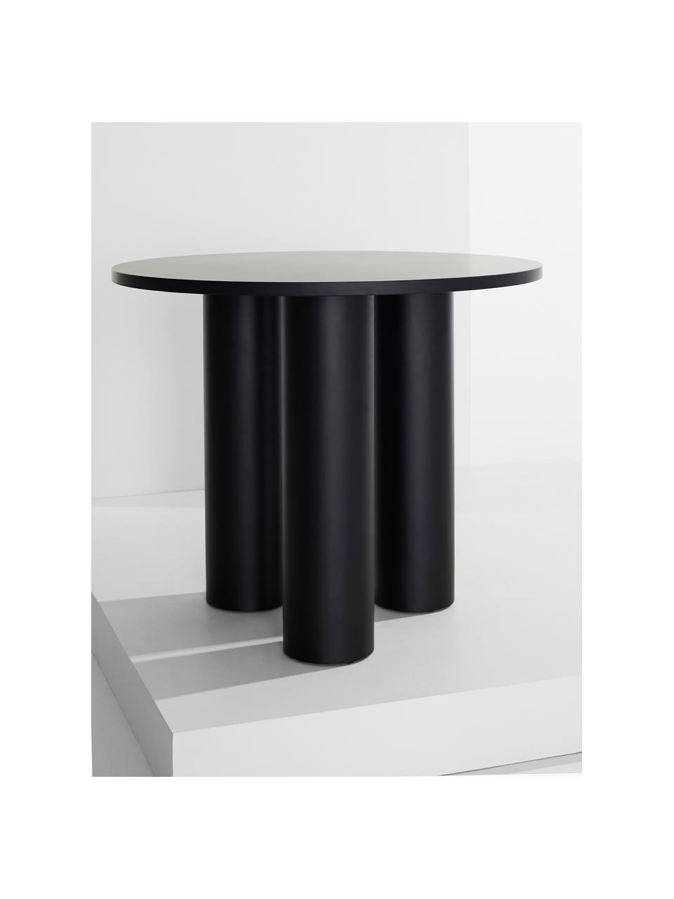 Table ronde Colette, Ø 90 cm, Noir, Ø 90 cm