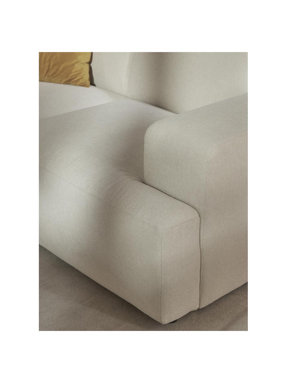 Bank Melva (2-zits), Bekleding: 100% polyester Met 115.00, Frame: massief grenen- en sparre, Poten: kunststof, Geweven stof gebroken wit, B 198 x D 101 cm