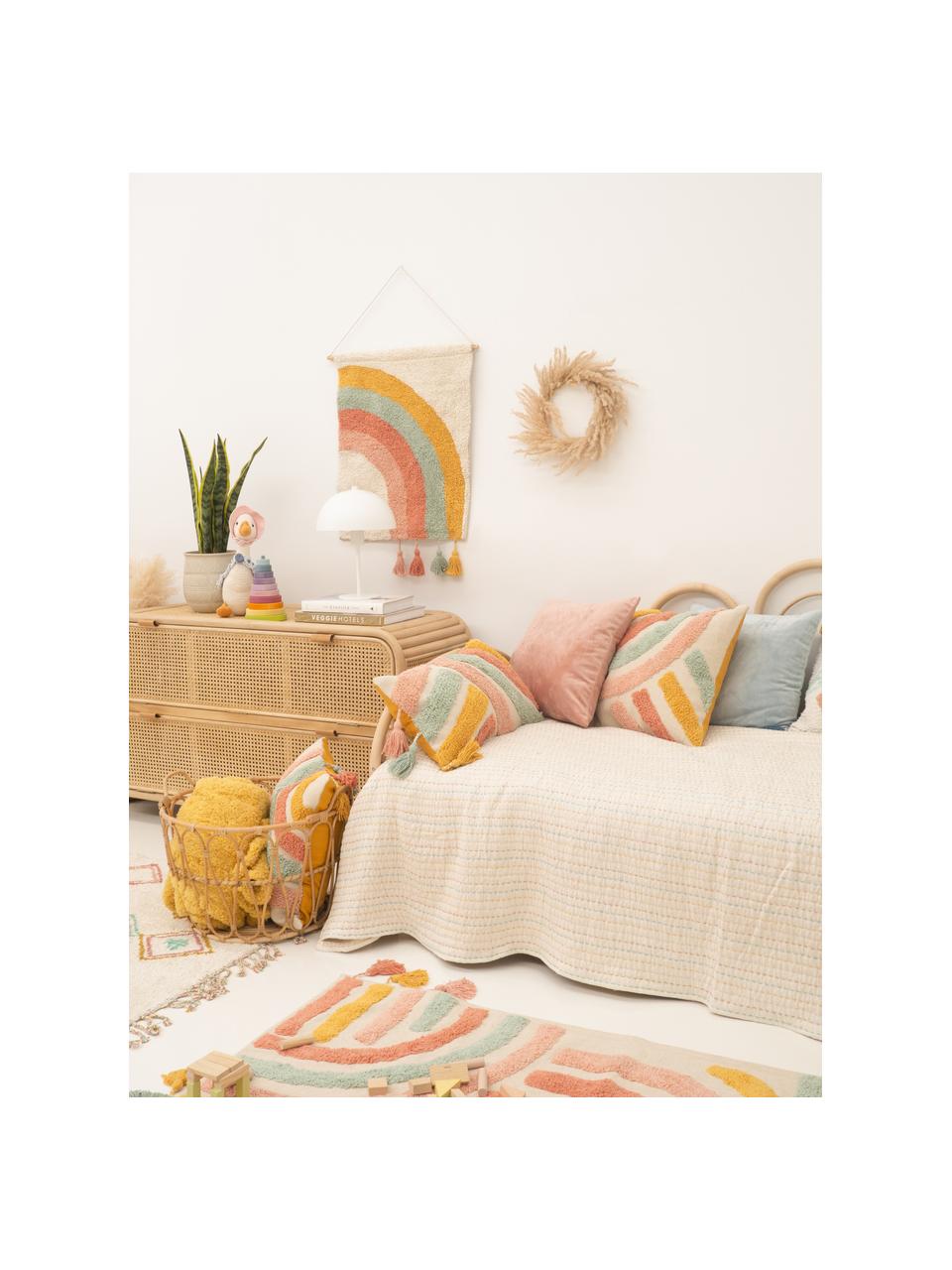 Poszewka na poduszkę z chwostami Arco, 100% bawełna, Beżowy, wielobarwny, S 30 x D 60 cm