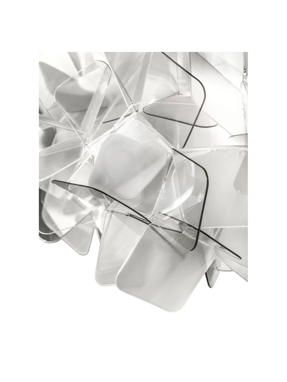 Lámpara de mesa regulable pequeña Clizia Fume, portátil, Pantalla: Lentiflex-Cristalflex Fum, Gris, blanco, Ø 27 x Al 25 cm