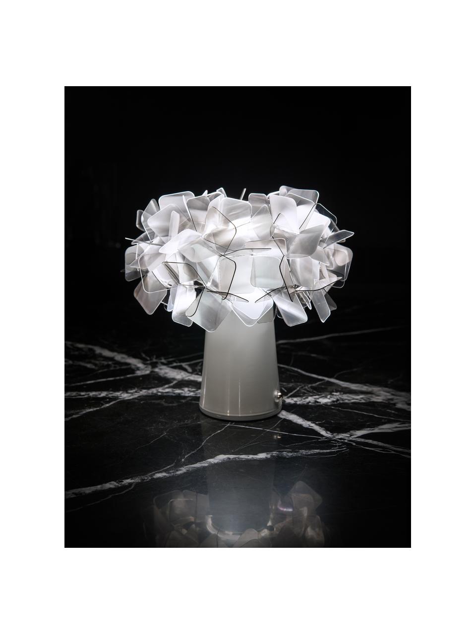 Petite lampe à poser mobile Clizia Fume, Gris, blanc, Ø 27 x haut. 25 cm
