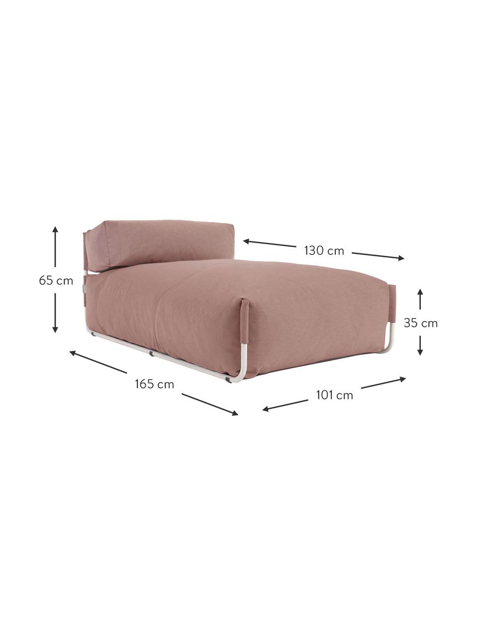 Sacco letto da esterno Square, Rivestimento: poliestere, polipropilene, Struttura: alluminio laccato, Rosa, Larg. 101 x Prof. 165 cm