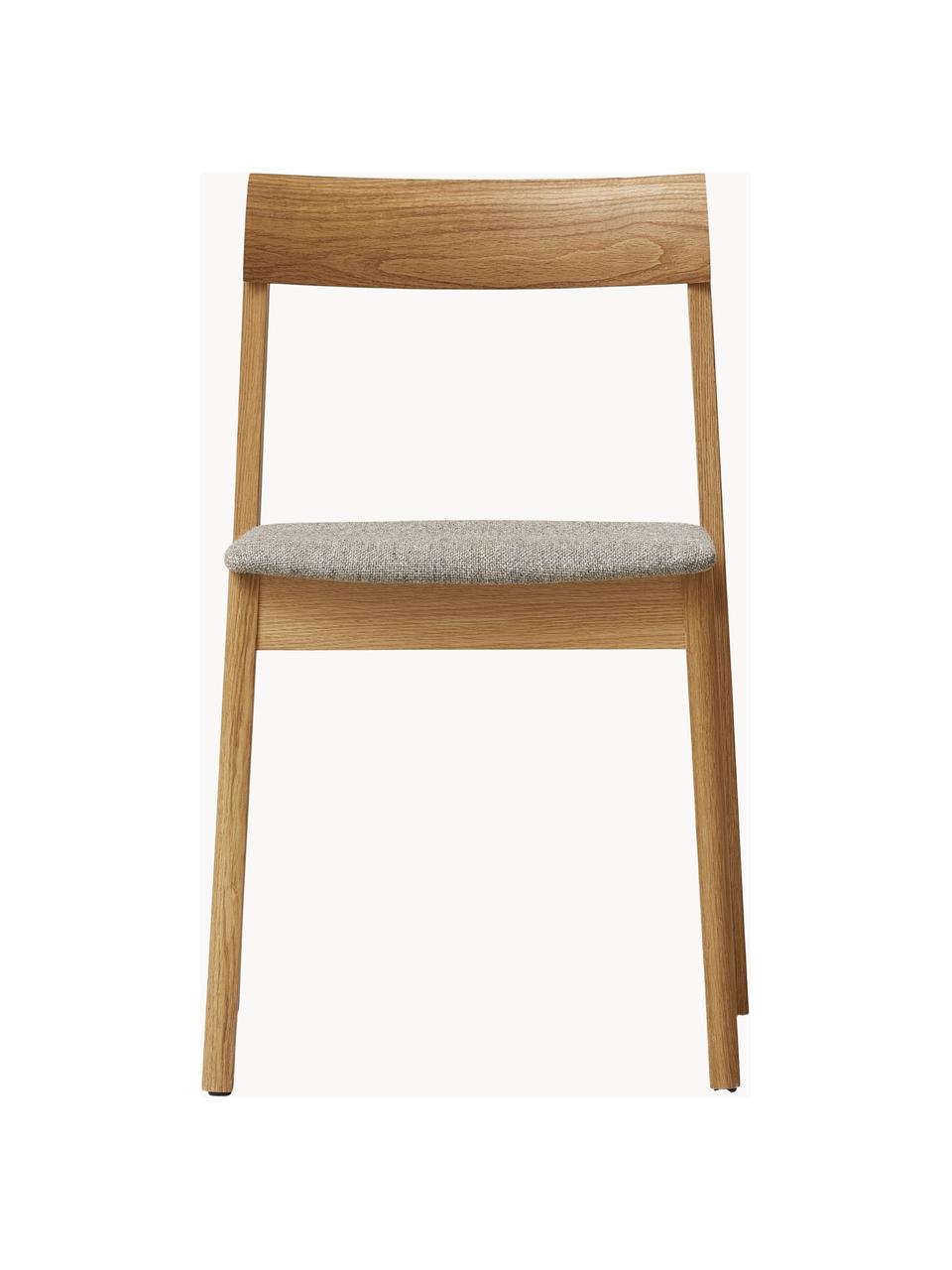 Stohovatelné dřevěné židle s podsedákem Blueprint, 2 ks, Šedá, dubové dřevo, Š 46 cm, H 49 cm
