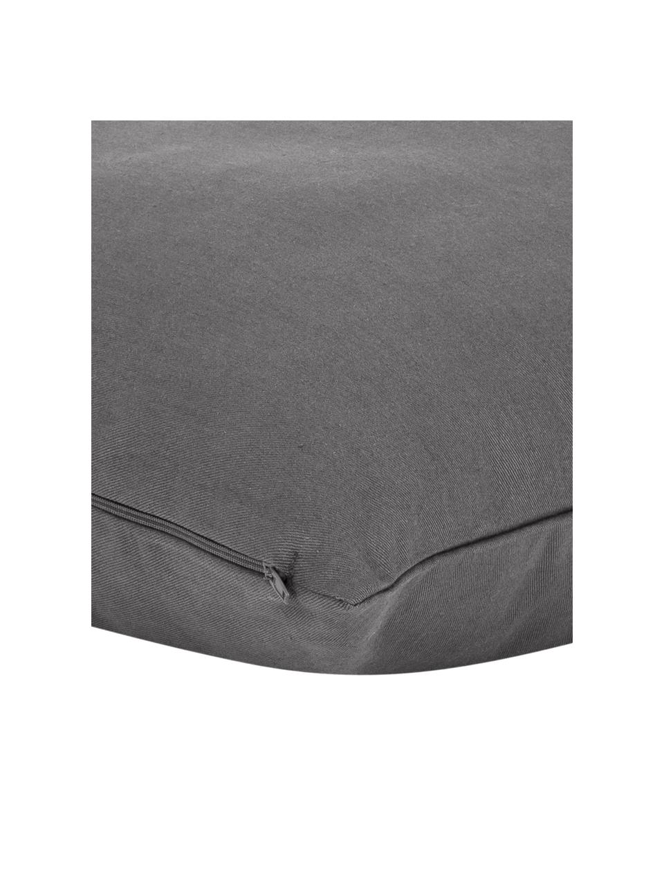 Housse de coussin gris foncé Mads, Gris foncé