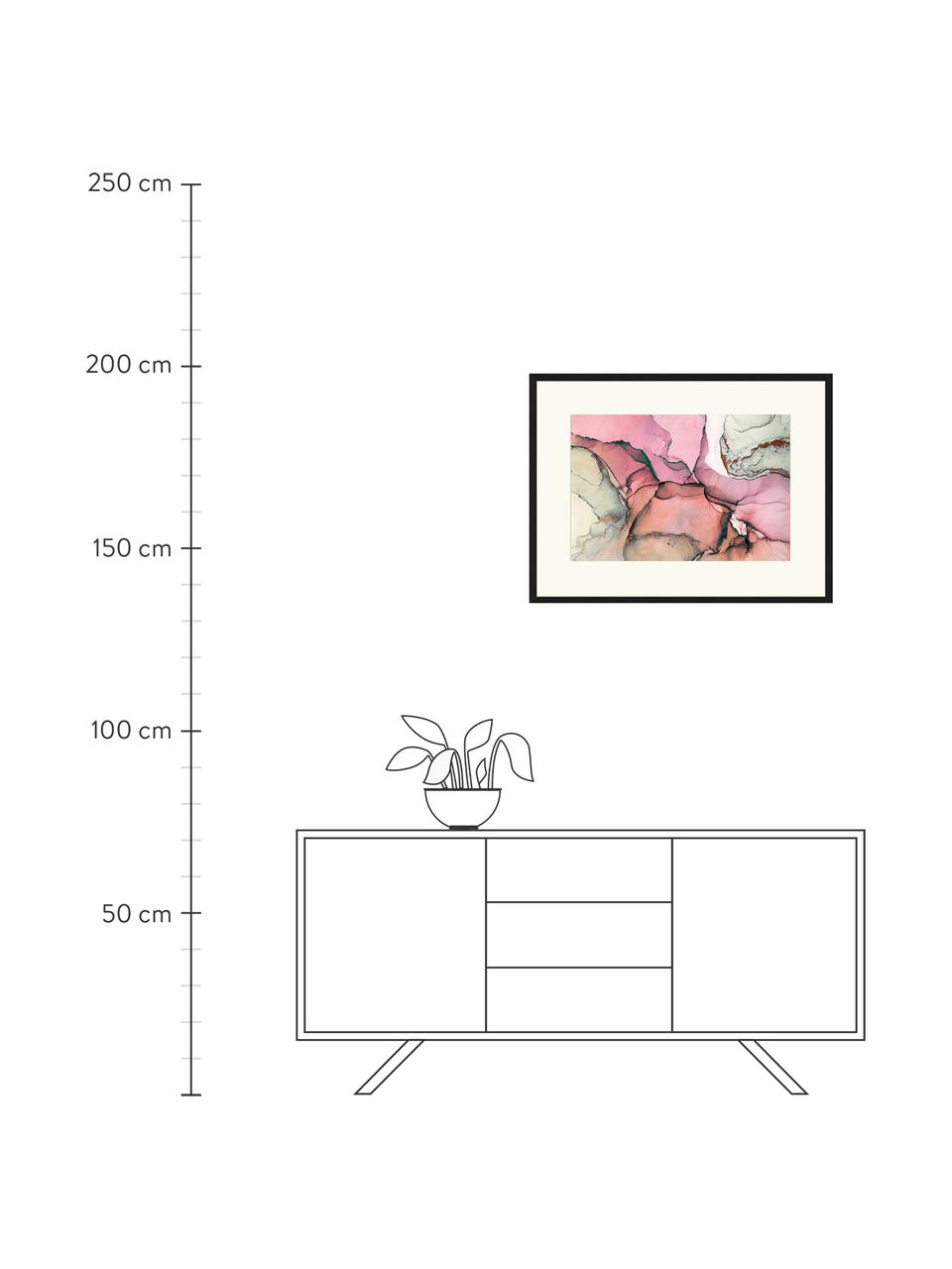 Ingelijste digitale print Abstract Art I, Afbeelding: digitale print op papier,, Lijst: gelakt hout, Multicolour, B 83 cm x H 63 cm