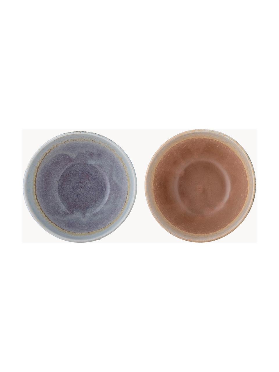 Handgemaakte schalen Cloe met reactief glazuur, set van 2, Keramiek, Meerkleurig, Ø 14 x H 7 cm