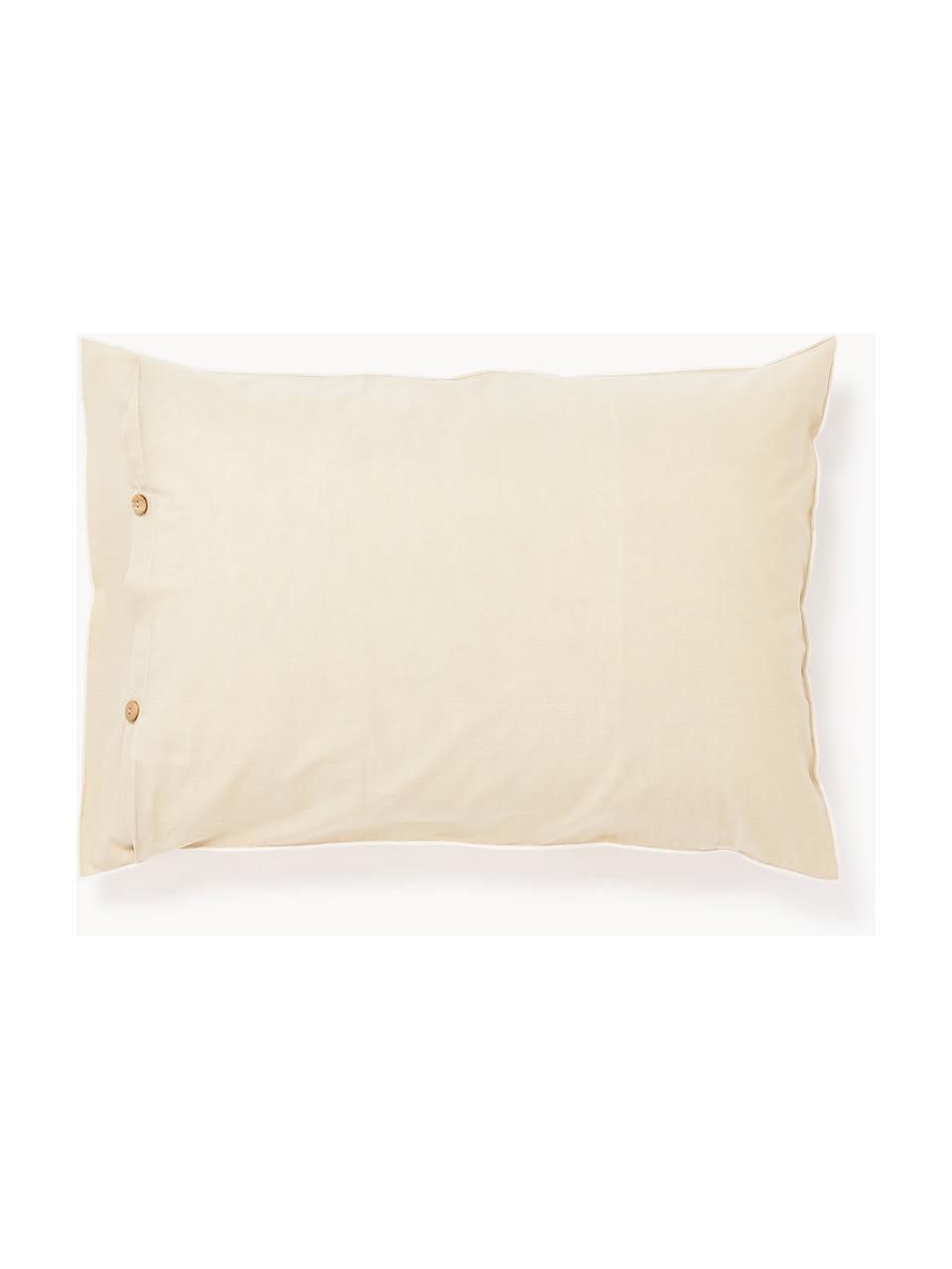 Funda de almohada de sirsaca Davey, Beige, blanco, An 45 x L 110 cm