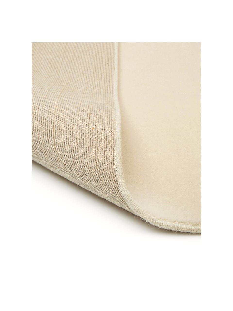 Wollen vloerkleed Ida in beige, Bovenzijde: 100% wol, Onderzijde: 60% jute, 40% polyester B, Beige, B 160 x L 230 cm (maat M)