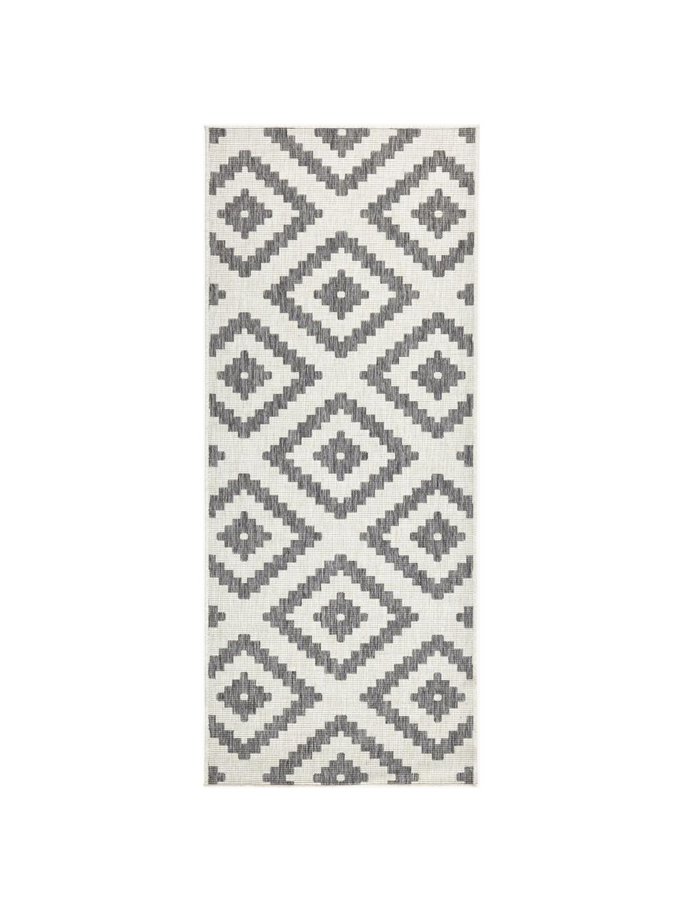 Tapis d'extérieur gris Malta, Gris, couleur crème, larg. 80 x long. 250 cm