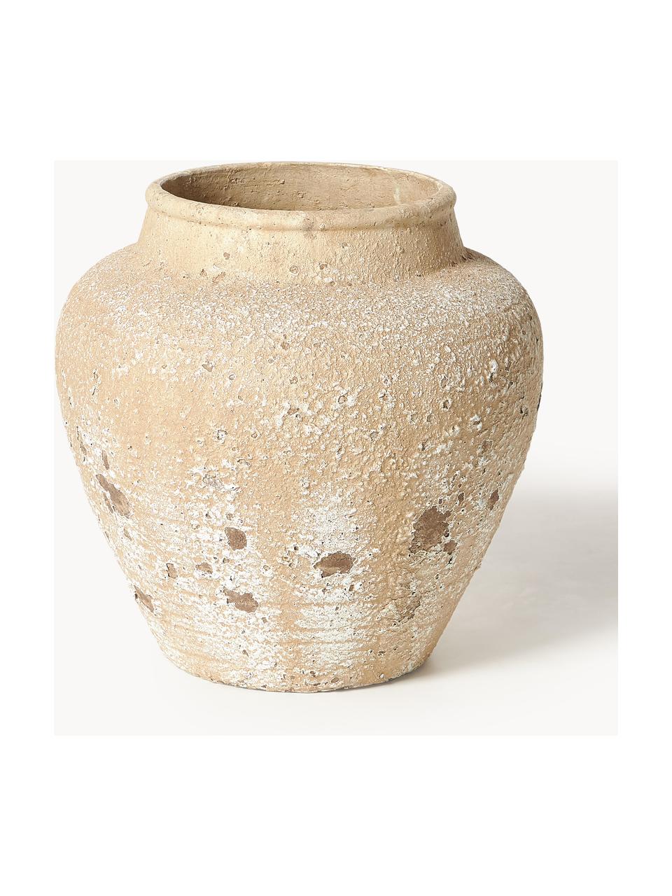 Cache-pot Rome, haut. 45 cm, Béton, Beige clair, nougat, Ø 46 x haut. 45 cm