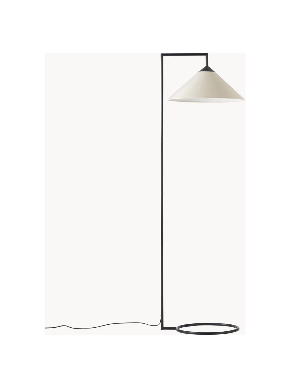 Lampada da lettura Iris, Paralume: lino (100 % poliestere), Beige, nero, Alt. 160 cm