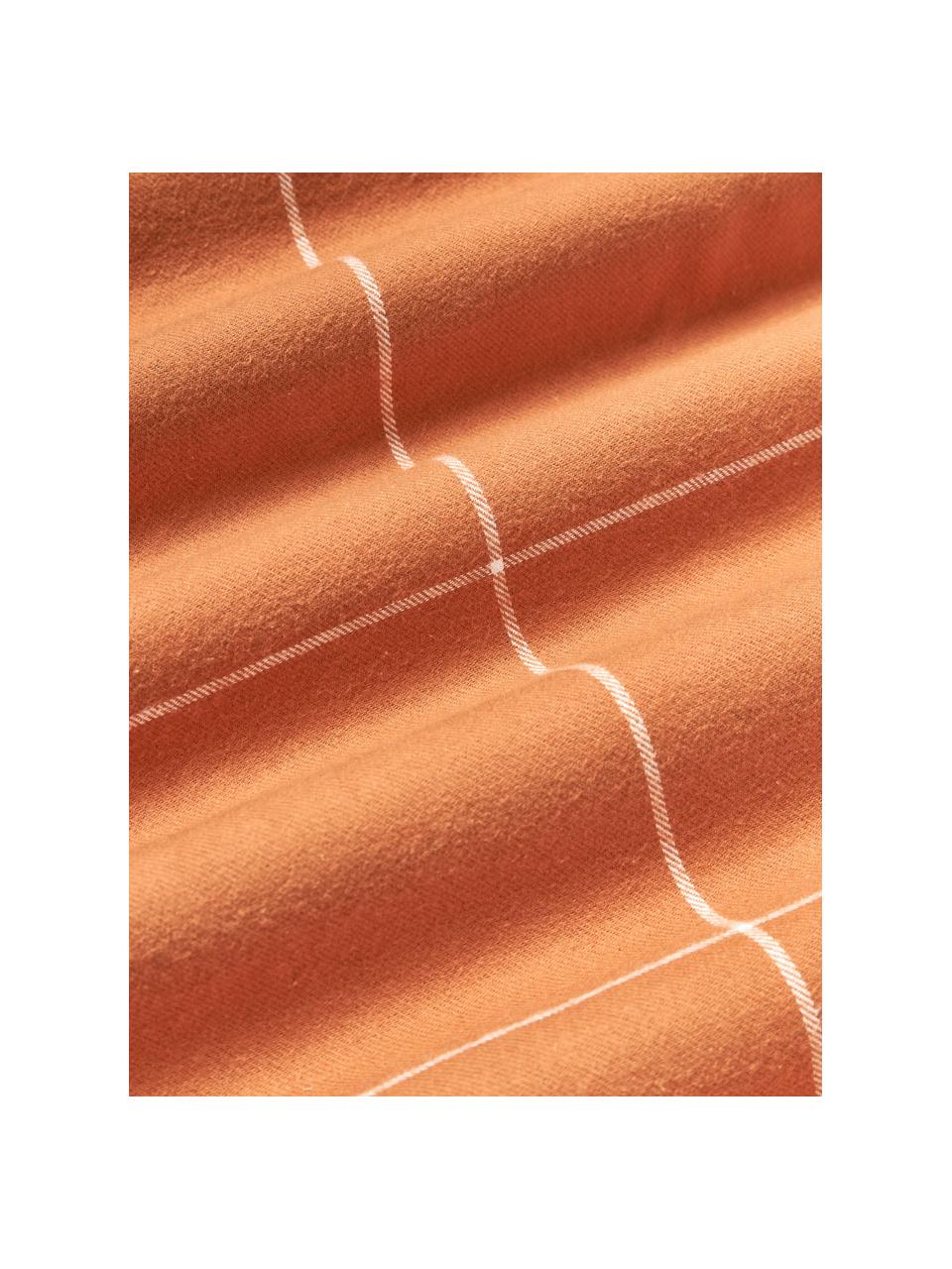 Housse de couette en flanelle Noelle, Orange, blanc, larg. 200 x long. 200 cm