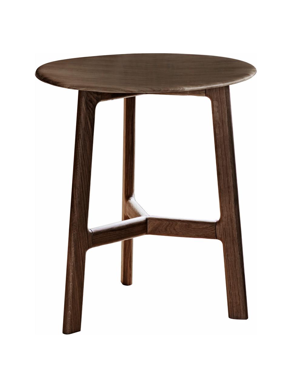 Okrągły stolik pomocniczy z drewna orzecha włoskiego Madrid, Drewno orzechowe, Drewno orzecha włoskiego, Ø 50 x W 58 cm