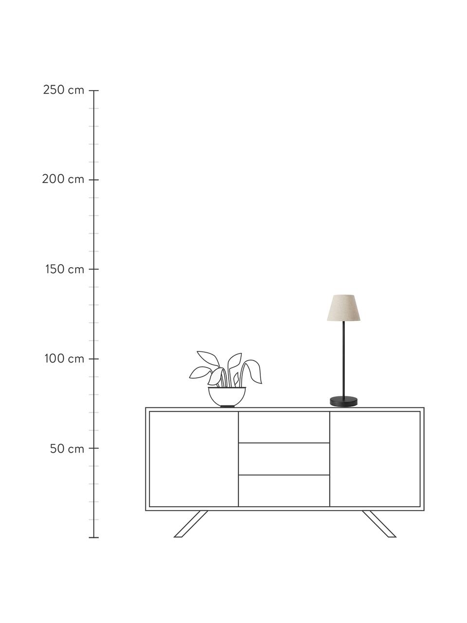 Velký stolní lampa Cozy, Béžová, černá, Ø 18 cm, V 63 cm