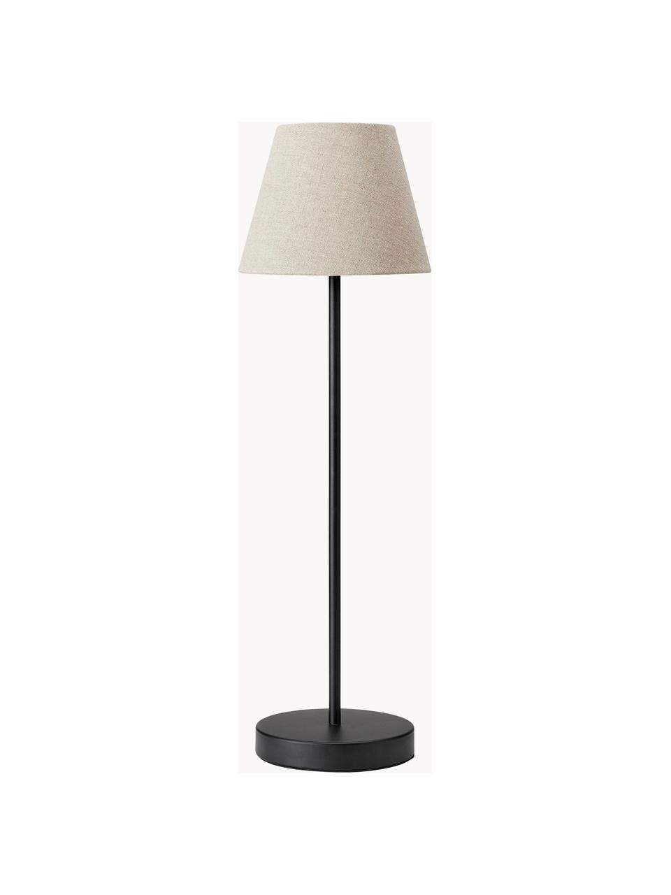 Grote tafellamp Cozy, Lampenkap: textiel, Beige, zwart, Ø 18 x H 63 cm