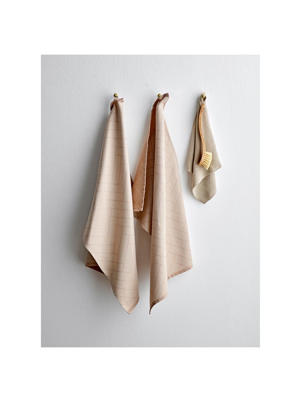 Paños de cocina de algodón Soft, 3 uds., 100% algodón, Beige, An 29 x L 30 cm