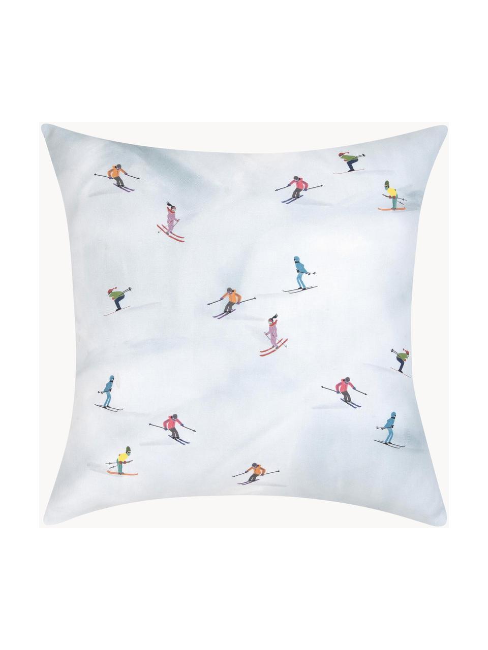 Design kussenhoes Ski van Kera Till, 100% katoen, Lichtblauw, B 40 x L 40 cm