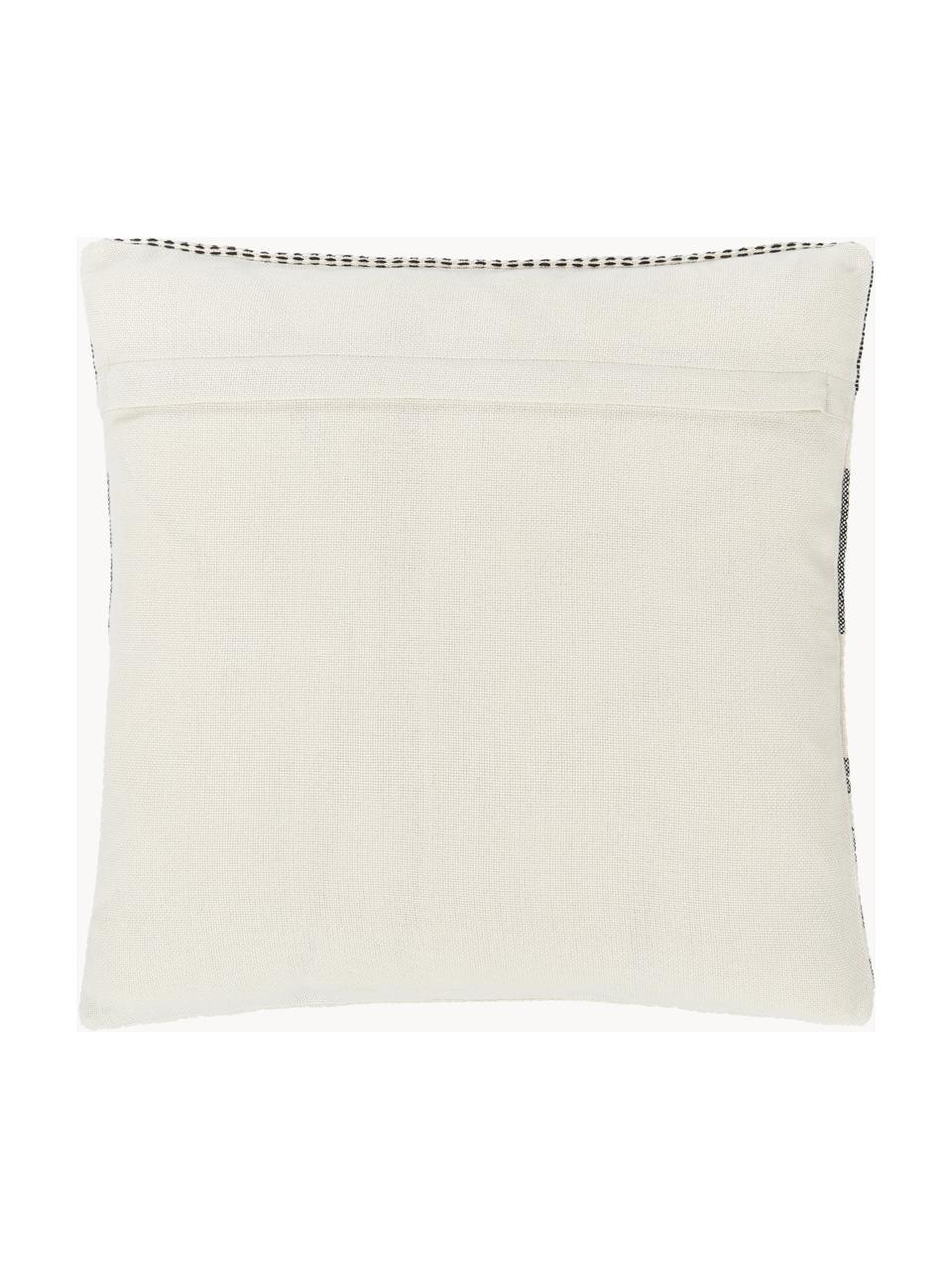 Housse de coussin 45x45 Lines, 100% polyester recyclé, certifié GRS (Global Recycled Standard), Noir, blanc, larg. 45 x long. 45 cm