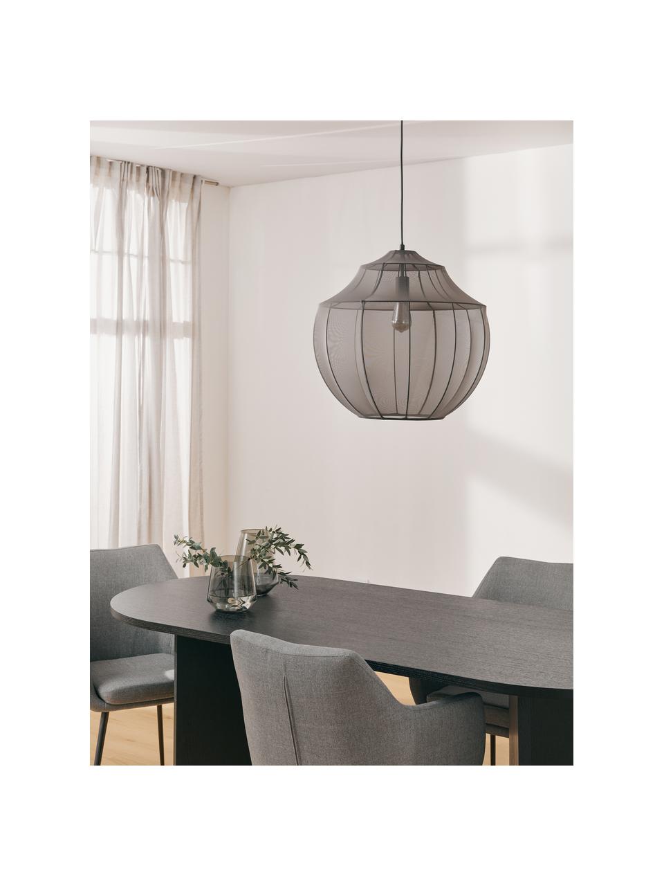 Lampa wisząca z siateczki Beau, Szary, Ø 52 x W 52 cm