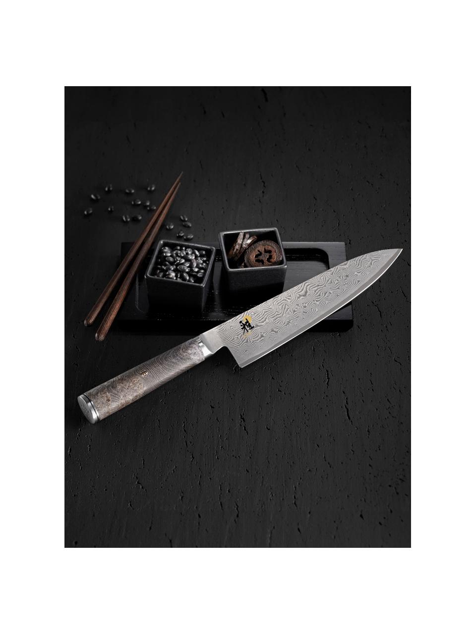 Gyutoh-Messer Miyabi, Griff: Schwarzahorn, Silberfarben, Greige, L 34 cm
