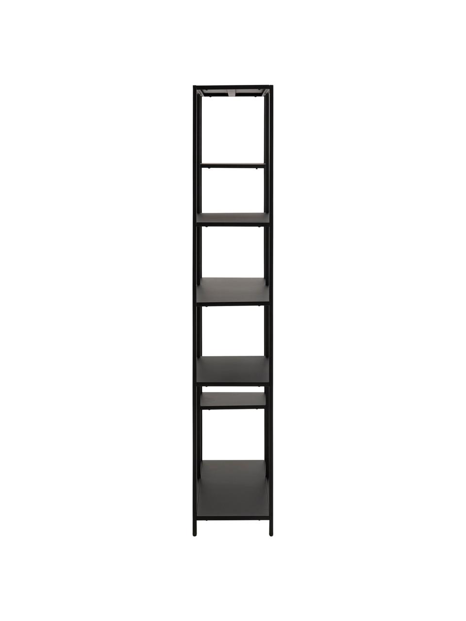Haute étagère en métal Neptun, Métal, revêtement par poudre, Noir, larg. 80 x haut. 164 cm
