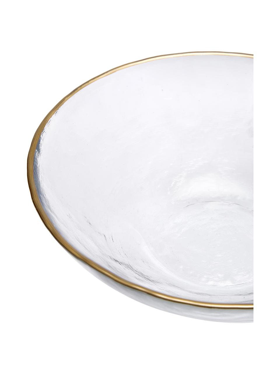 Skleněné misky na cereálie Orphee, 2 ks, Sklo, Transparentní se zlatým okrajem, Ø 17 x V 5 cm, 400 ml