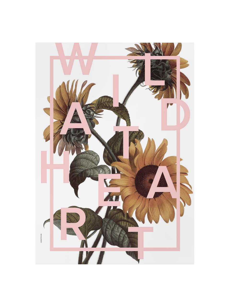 Digitale print Wild At Heart, Papier, 200 g/m², Multicolour, 50 x 70 cm