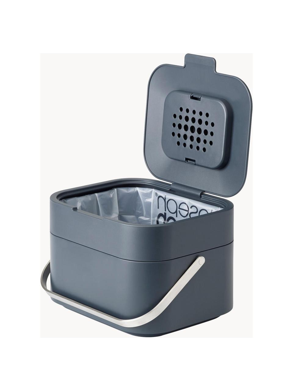 Poubelle pour déchets bio Stack, 4 L, Gris-bleu, larg. 24 x haut. 16 cm