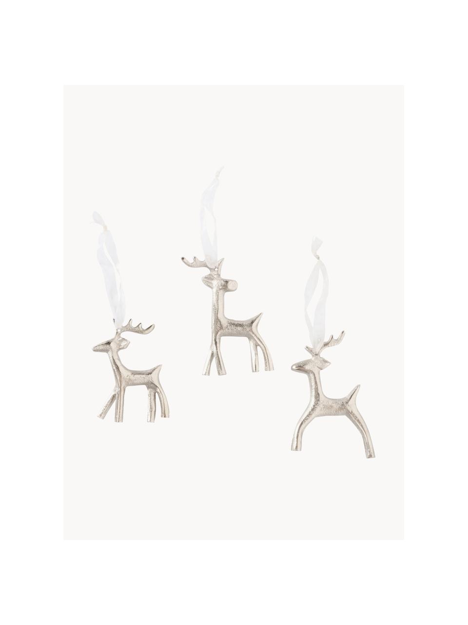 Set de adornos navideños Elvina, 3 uds., Metal recubierto, Plateado, An 9 x Al 13 cm