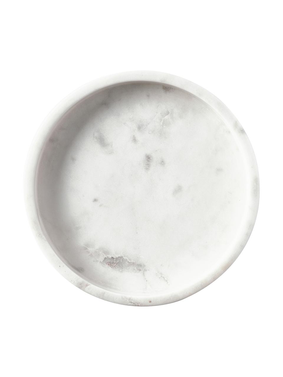 Plateau rond en marbre décoratif Venice, Marbre, Blanc, marbré, Ø 25 cm