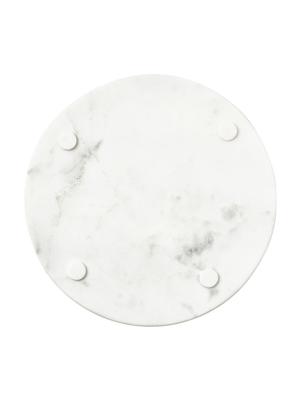 Bandeja redonda decorativa de mármol Venice, Mármol, Mármol blanco, Ø 25 cm