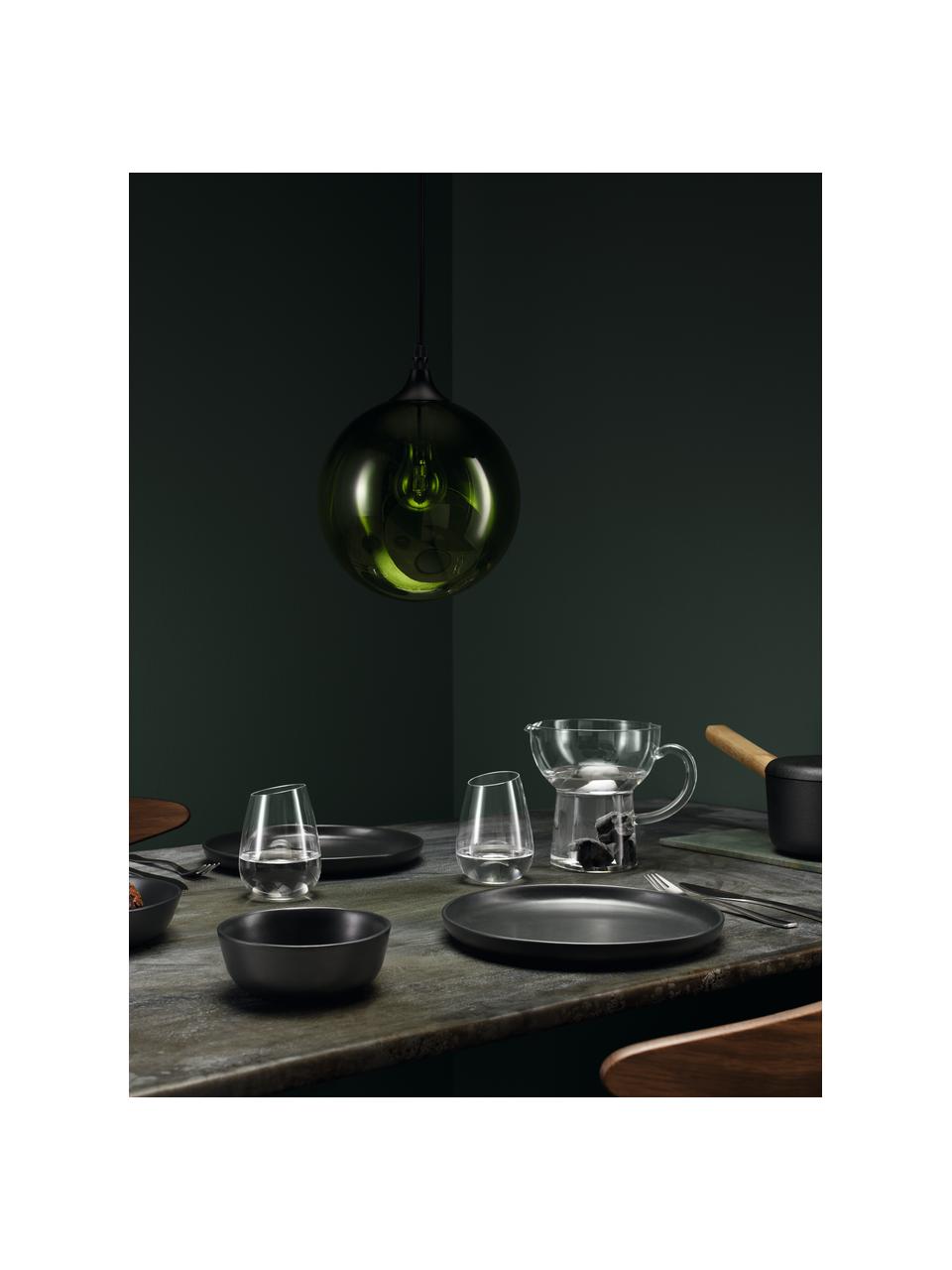 Dinerbord Nordic Kitchen van keramiek in mat zwart, 4 stuks, Keramiek, Mat zwart, Ø 25 cm