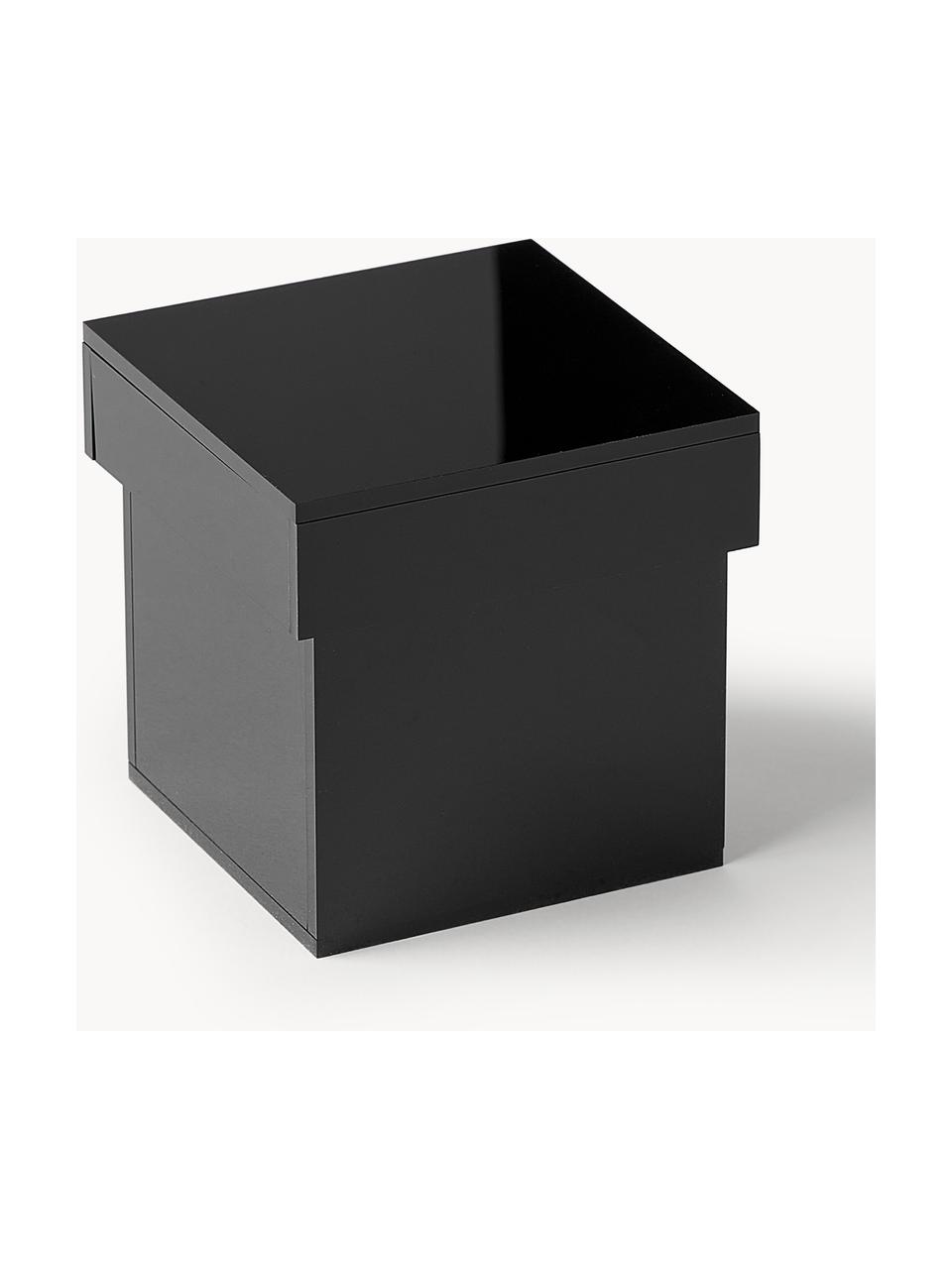 Komplet pudełek do przechowywania Jamie, 2 elem., Szkło akrylowe, Czarny, błyszczący, Komplet z różnymi rozmiarami