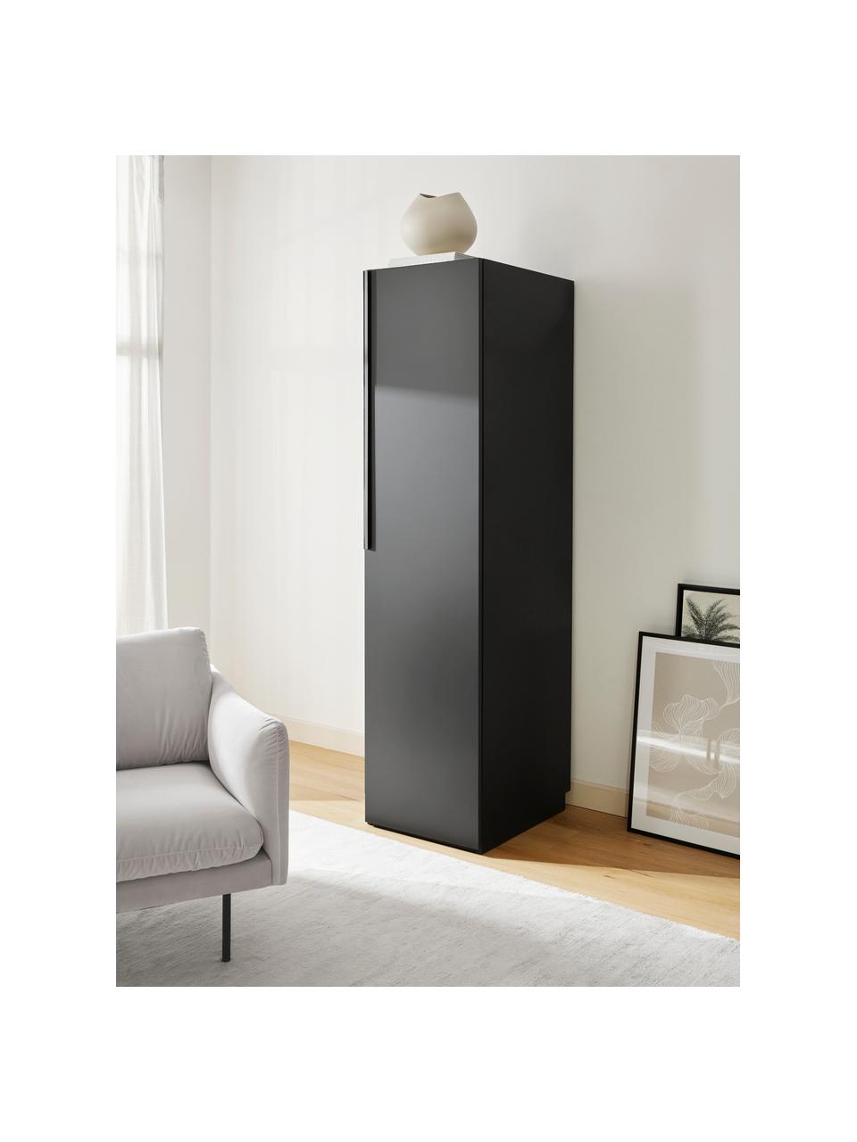 Modularer Drehtürenschrank Leon, 50 cm Breite, mehrere Varianten, Korpus: Spanplatte, FSC-zertifizi, Schwarz, Classic Interior, B 50 x H 236 cm