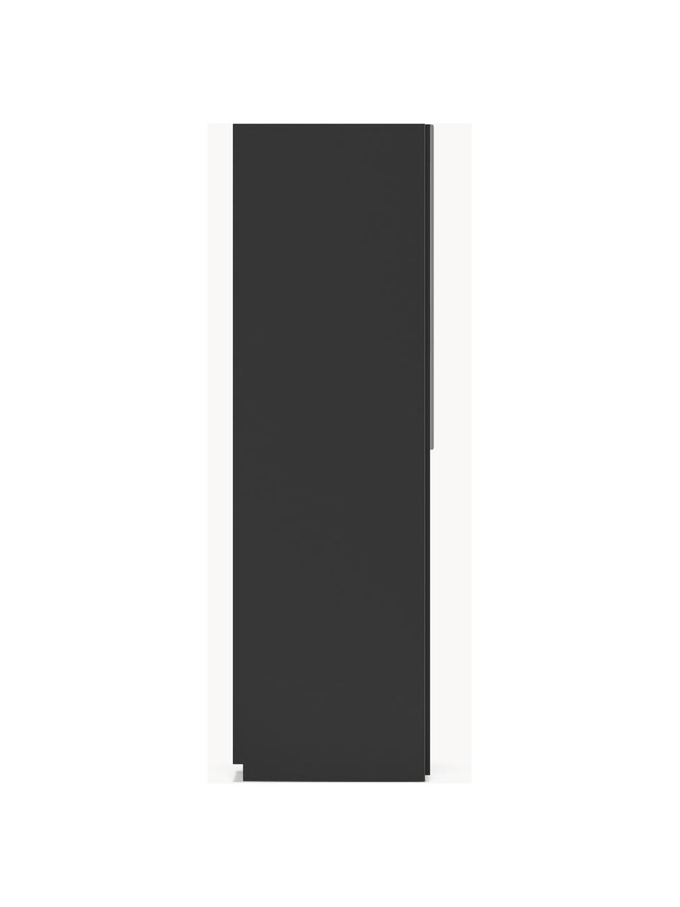 Modulaire draaideurkast Leon, 50 cm breed, diverse varianten, Frame: met melamine beklede spaa, Zwart, Klassiek interieur, B 50 x H 200 cm