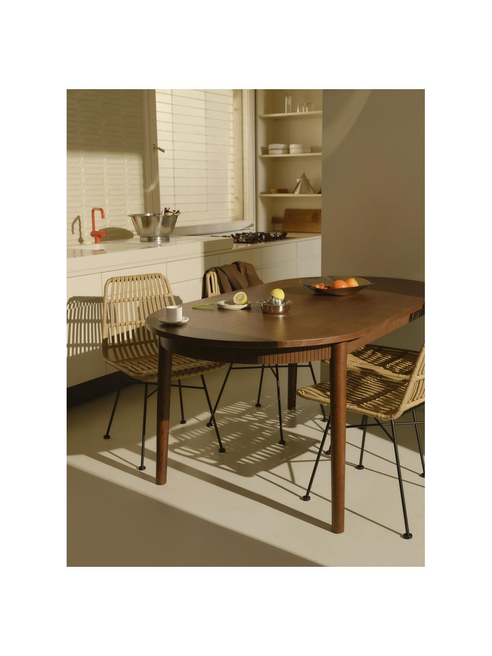 Rozkladací jedálenský stôl Calary, 180 - 230 x 92 cm, Drevo, tmavohnedá lakovaná, Š 180/230 x H 92 cm