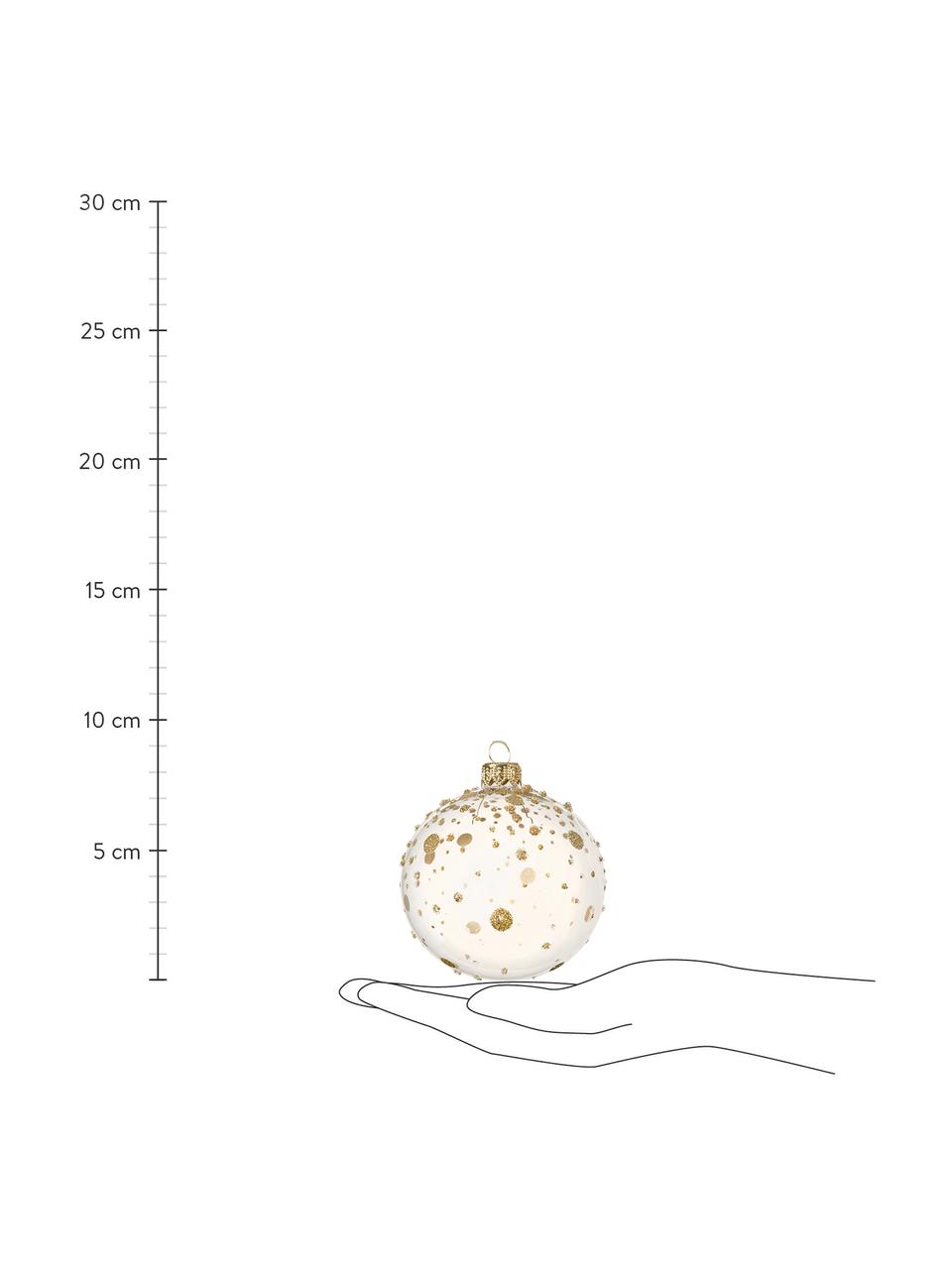 Weihnachtskugeln Golden Spots, 6 Stück, Transparent, Goldfarben, Ø 8 cm