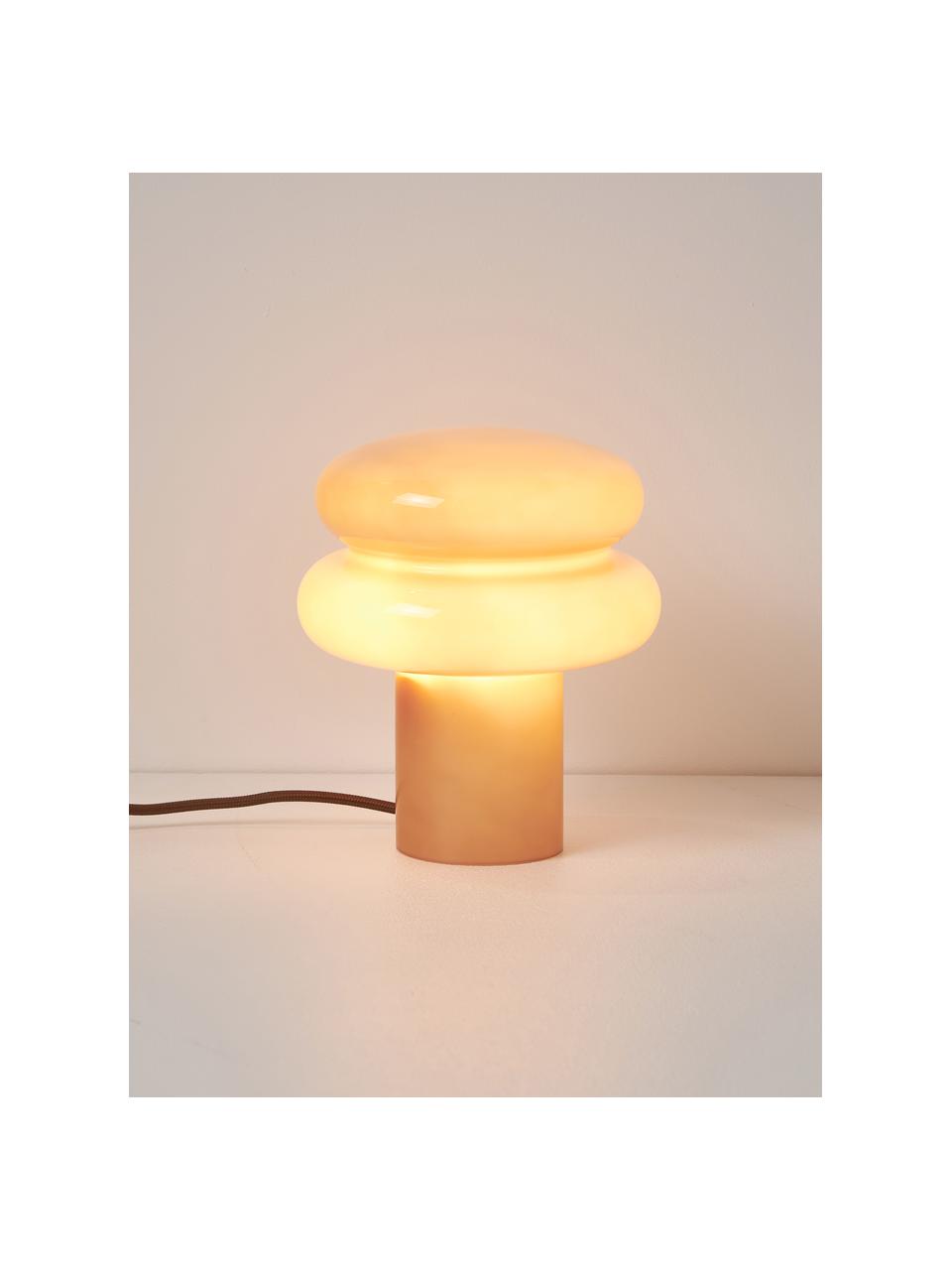 Lampa stołowa ze szkła opalowego Baya, Brudny różowy, S 20 x W 20 cm