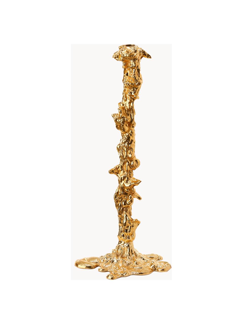 Świecznik z metalu Drip, Metal powlekany, Odcienie złotego, S 22 x W 50 cm
